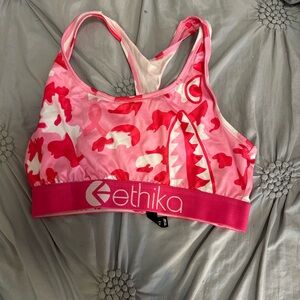 Ethika Pink and White Camo Sports Bra